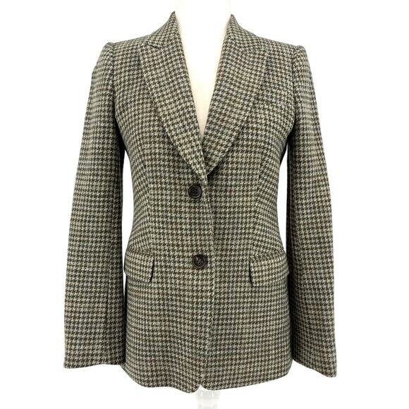 J. Crew Women's 2 Brown Wool Tweed Single Breasted Blazer Jacket Silk Lined - Picture 1 of 8